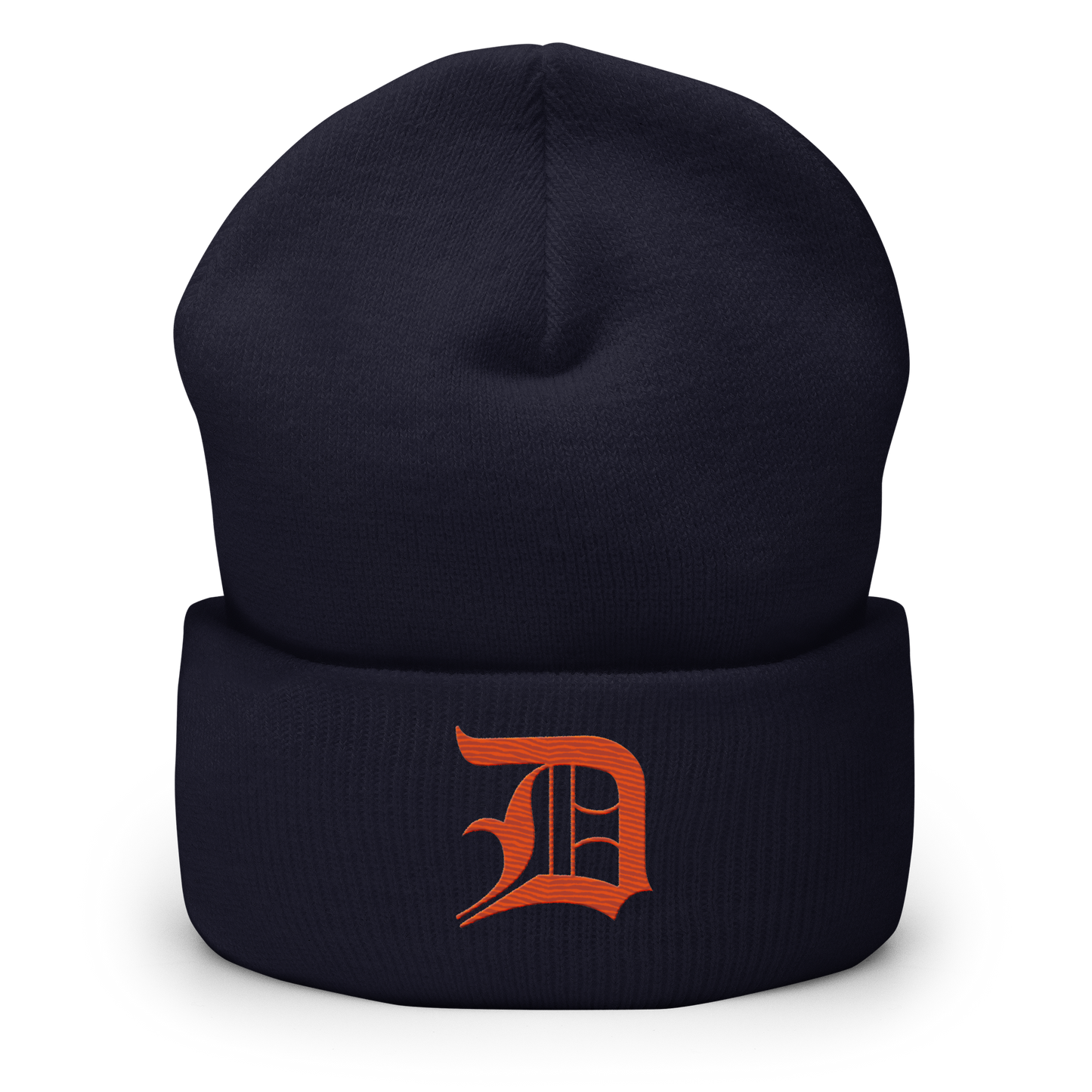 Detroit 'Old English D' Cuffed Beanie (Maple Leaf Orange)