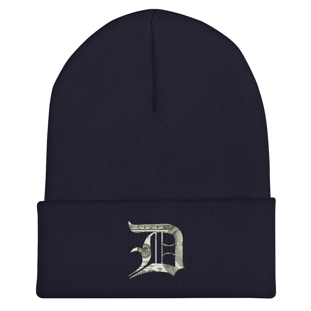 Detroit 'Old English D' Cuffed Beanie (Benjamins Edition)