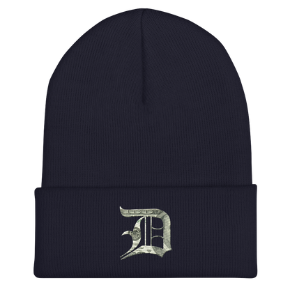 Detroit 'Old English D' Cuffed Beanie (Benjamins Edition)