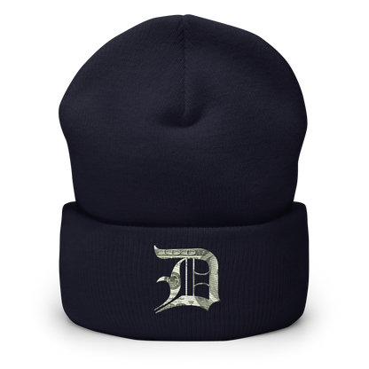 Detroit 'Old English D' Cuffed Beanie (Benjamins Edition)