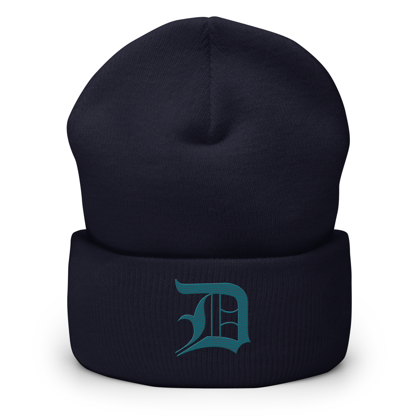 Detroit 'Old English D' Cuffed Beanie (Auburn HIlls Teal)