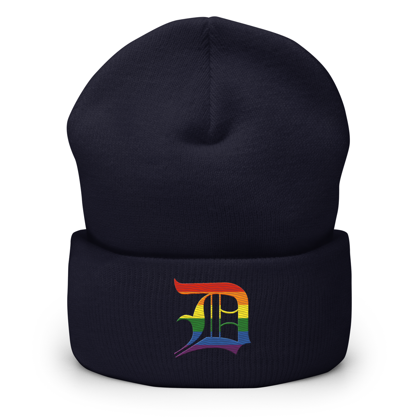 Detroit 'Old English D' Cuffed Beanie (Rainbow Pride Edition)