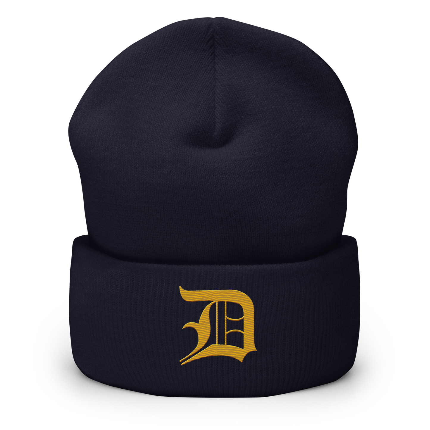 Detroit 'Old English D' Cuffed Beanie (Gold)