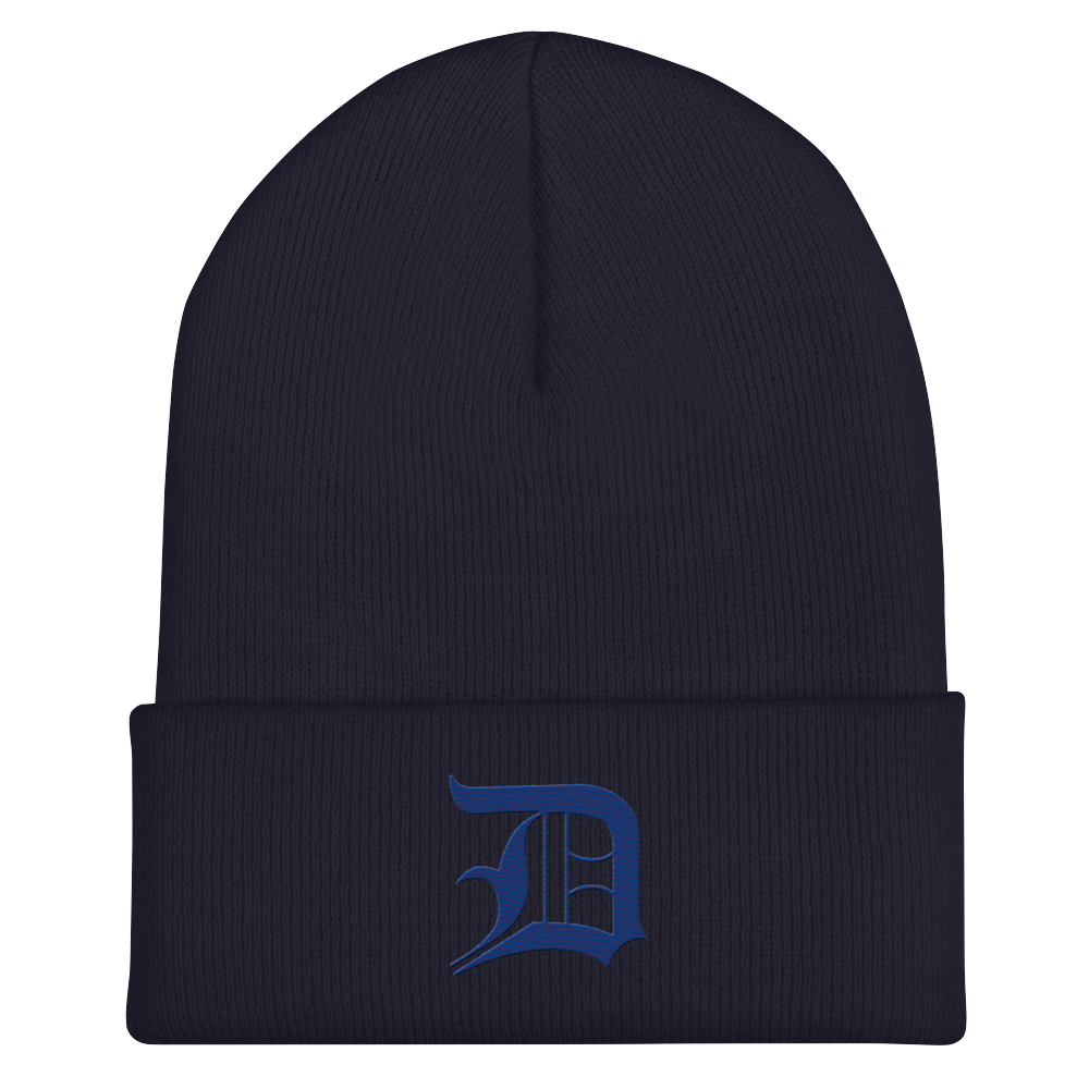 Detroit 'Old English D' Cuffed Beanie (Dearborn Blue)