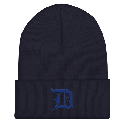 Detroit 'Old English D' Cuffed Beanie (Dearborn Blue)