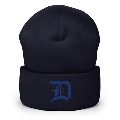 Detroit 'Old English D' Cuffed Beanie (Dearborn Blue)