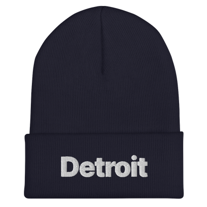 'Detroit' Cuffed Beanie (Small SUV Font)