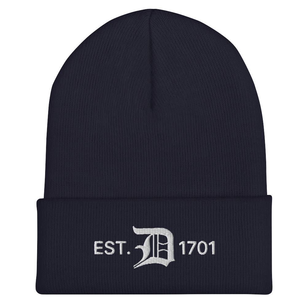 Detroit 'EST. 1701' Cuffed Beanie (w/ Old English 'D')