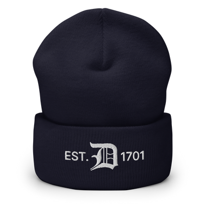 Detroit 'EST. 1701' Cuffed Beanie (w/ Old English 'D')