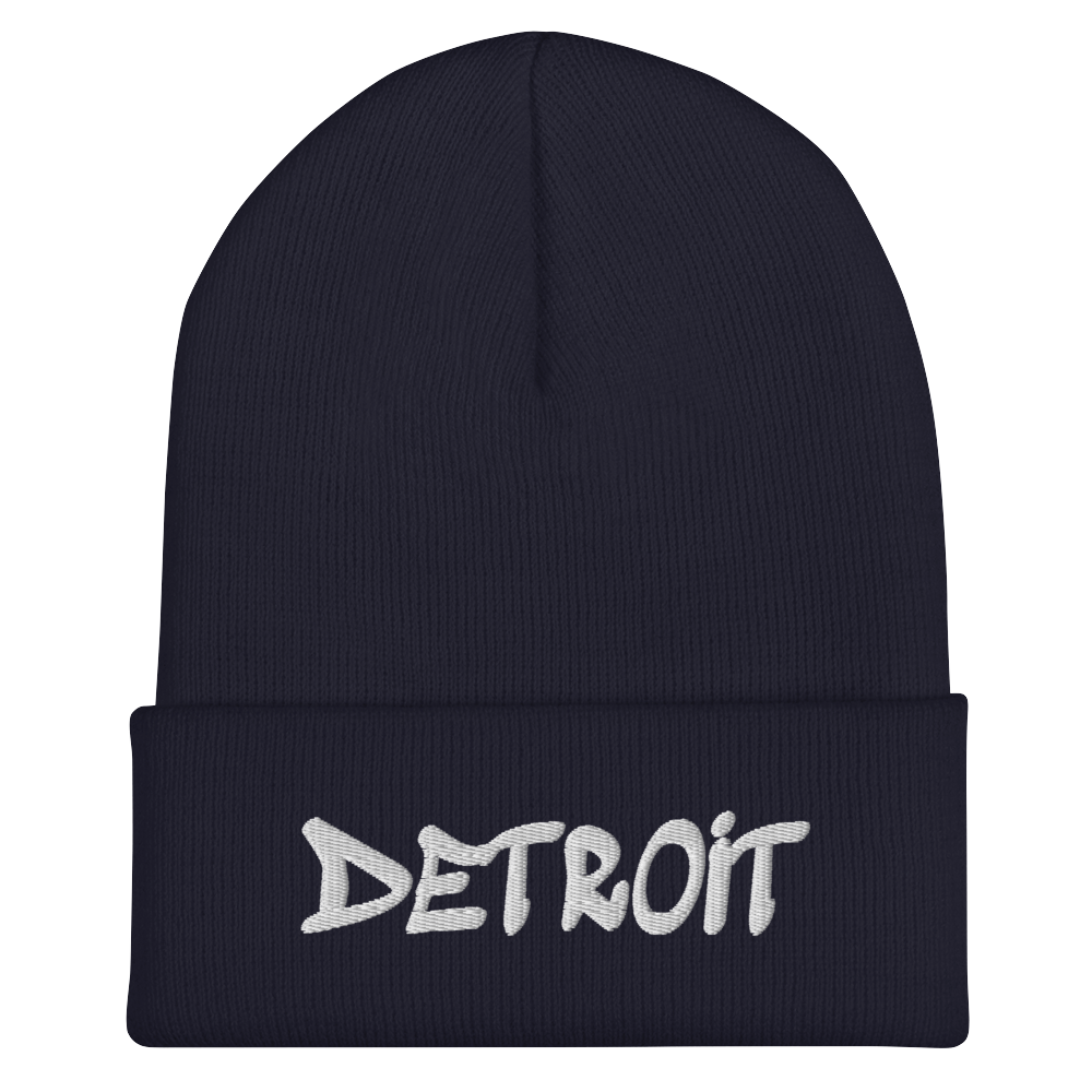 'Detroit' Cuffed Beanie (Tag Font)