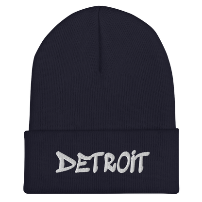 'Detroit' Cuffed Beanie (Tag Font)