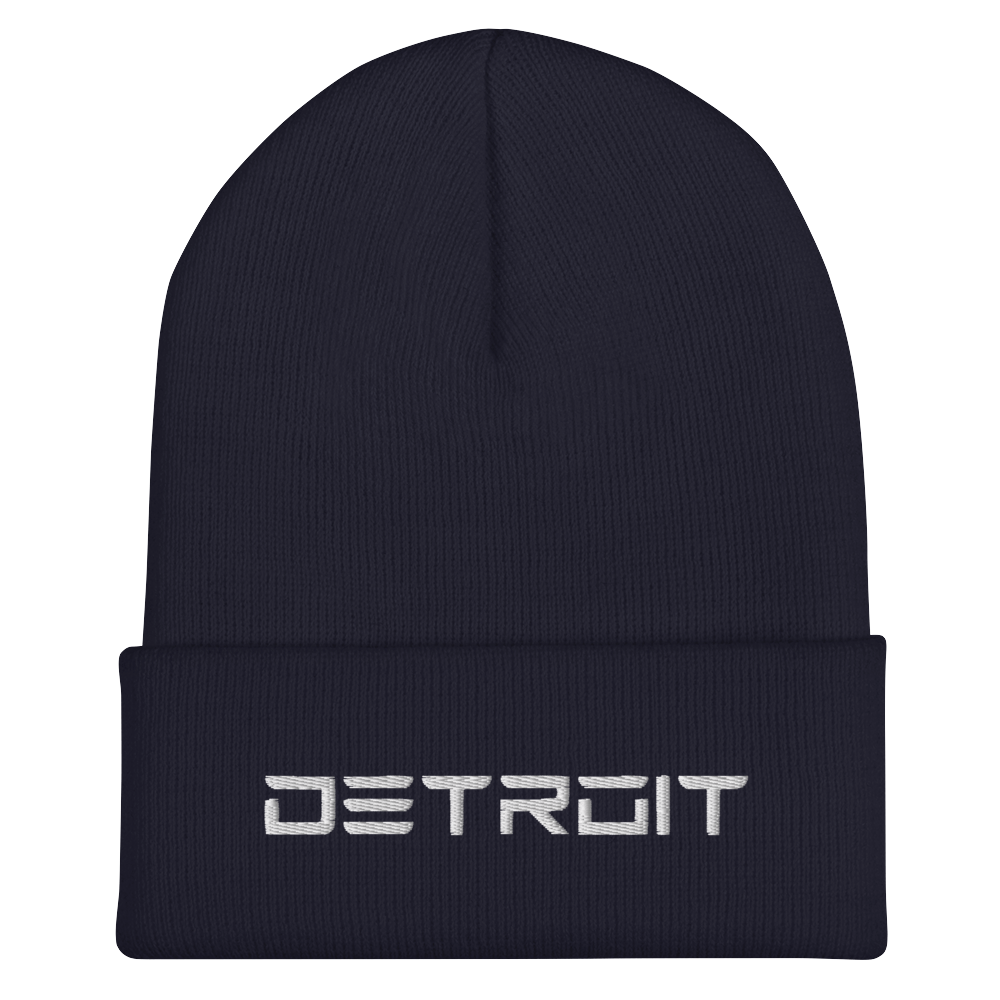 'Detroit' Cuffed Beanie (Electric Font)