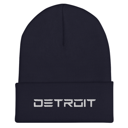 'Detroit' Cuffed Beanie (Electric Font)