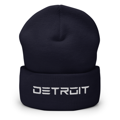 'Detroit' Cuffed Beanie (Electric Font)