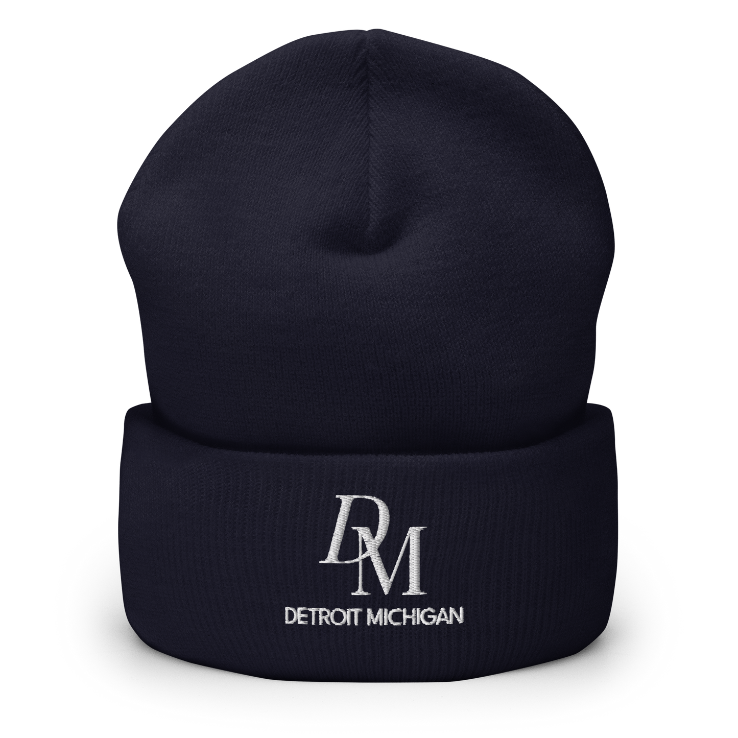 'DM Detroit Michigan' Cuffed Beanie (Luxury Goods Parody)