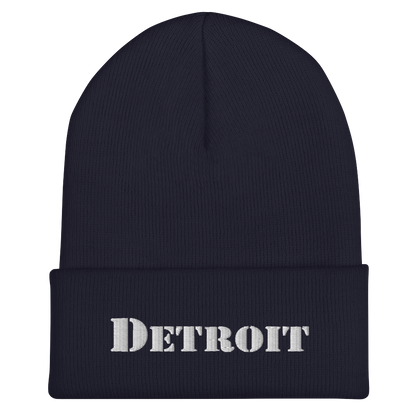 'Detroit' Cuffed Beanie (Army Font)