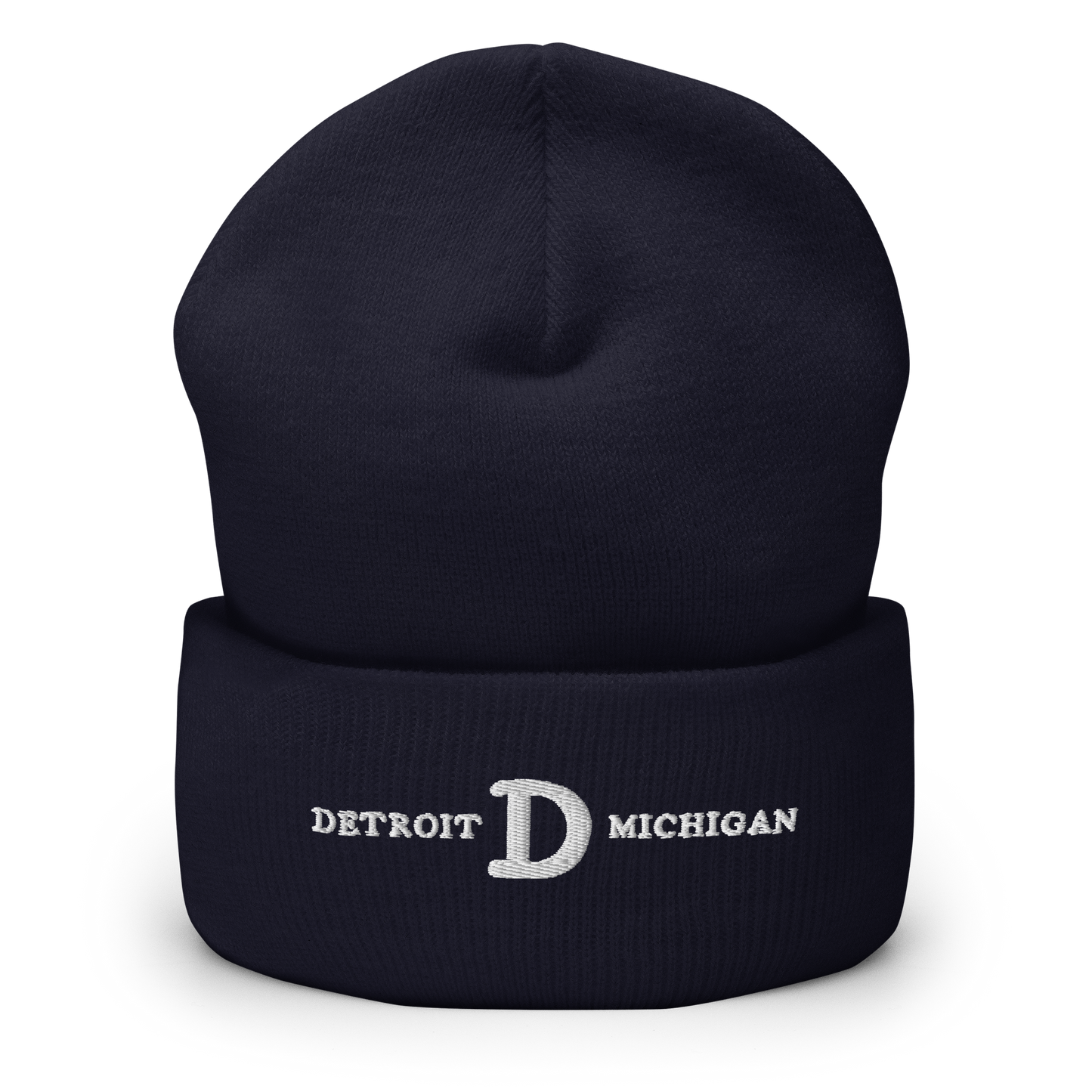 'Detroit Michigan' Cuffed Beanie (w/ Old French 'D')