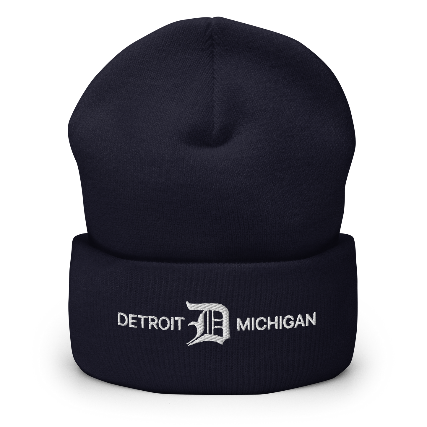 'Detroit Michigan' Cuffed Beanie (w/ Old English 'D')