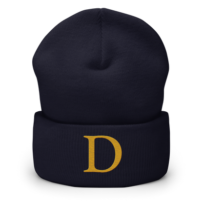 Detroit 'Old French D' Cuffed Beanie (Gold)