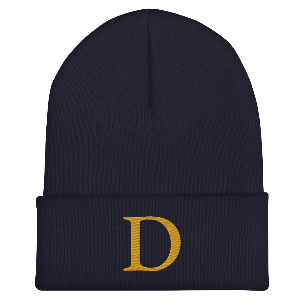 Detroit 'Old French D' Cuffed Beanie (Gold)