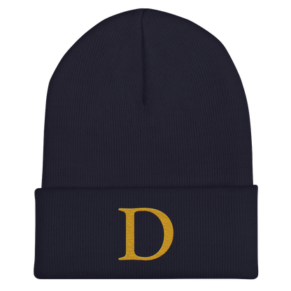 Detroit 'Old French D' Cuffed Beanie (Gold)