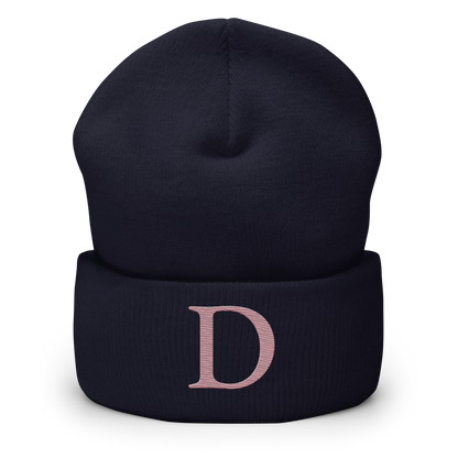 Detroit 'Old French D' Cuffed Beanie (Cherry Blossom Pink)