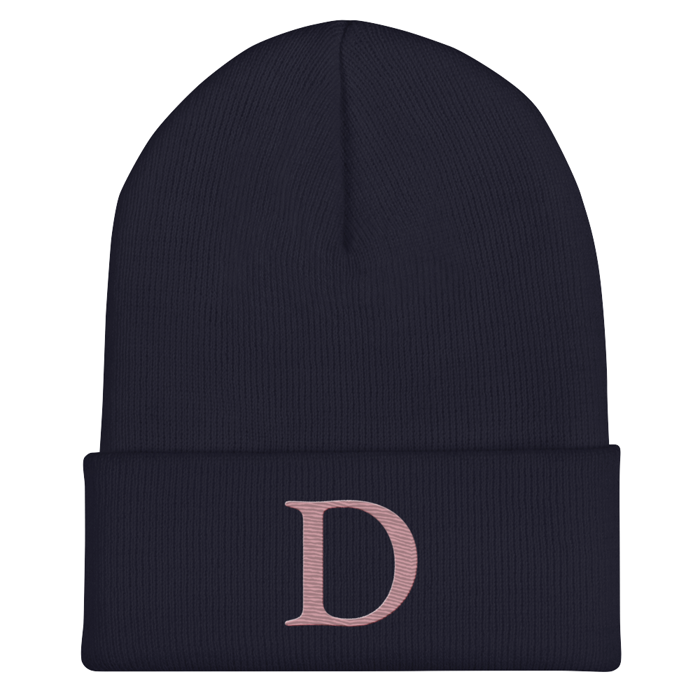 Detroit 'Old French D' Cuffed Beanie (Cherry Blossom Pink)