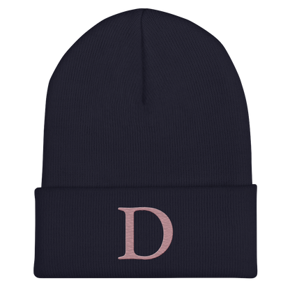 Detroit 'Old French D' Cuffed Beanie (Cherry Blossom Pink)