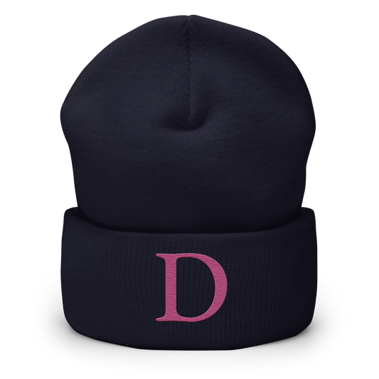 Detroit 'Old French D' Cuffed Beanie (Apple Blossom Pink)