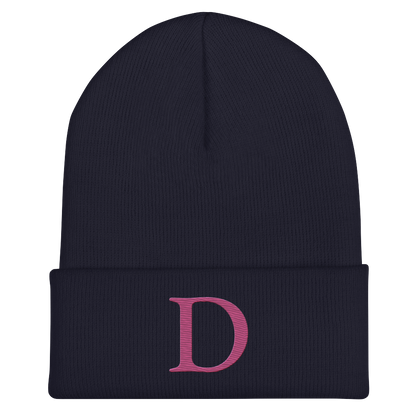 Detroit 'Old French D' Cuffed Beanie (Apple Blossom Pink)