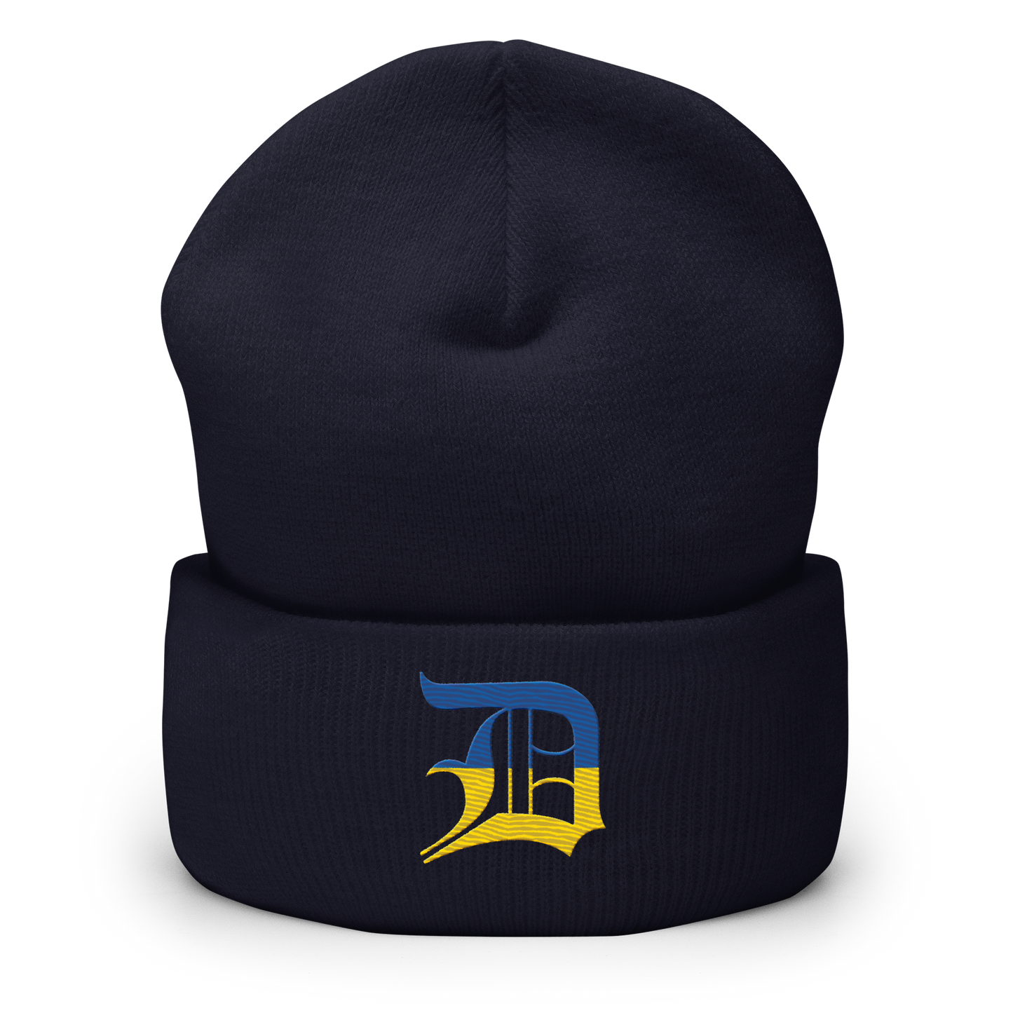 Detroit 'Old English D' Cuffed Beanie (Ukraine Edition)