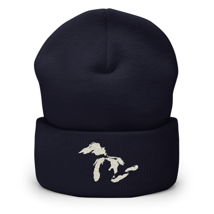 Great Lakes Cuffed Beanie (Ivory White)