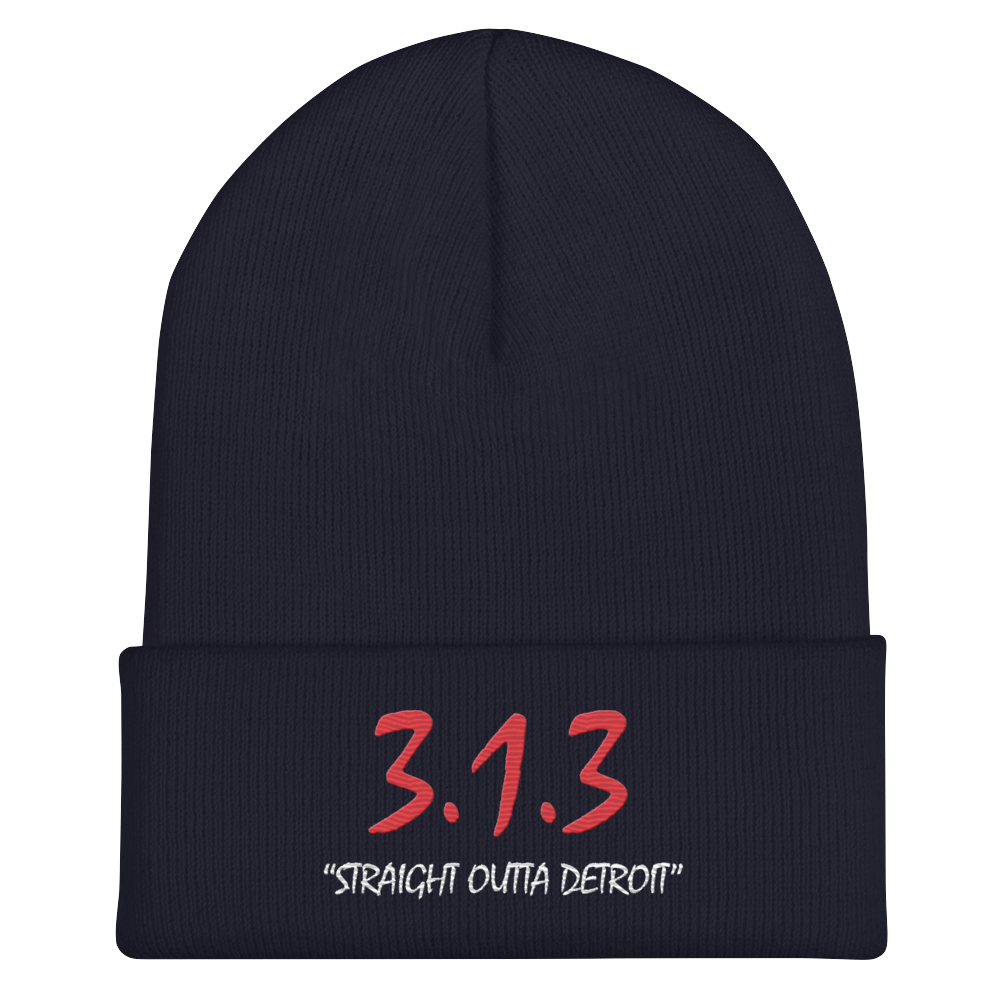 '313 Straight Outta Detroit' Cuffed Beanie