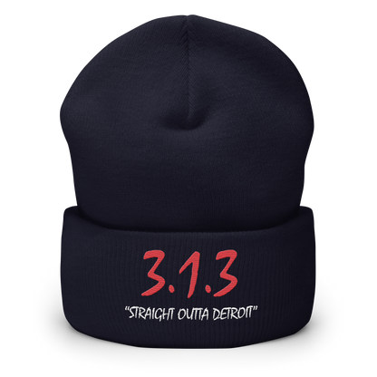 '313 Straight Outta Detroit' Cuffed Beanie