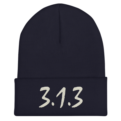 Detroit '313' Cuffed Beanie (Compton Font) | Ivory White