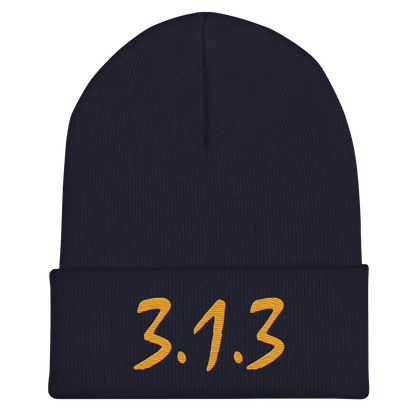 Detroit '313' Cuffed Beanie (Compton Font) | Gold