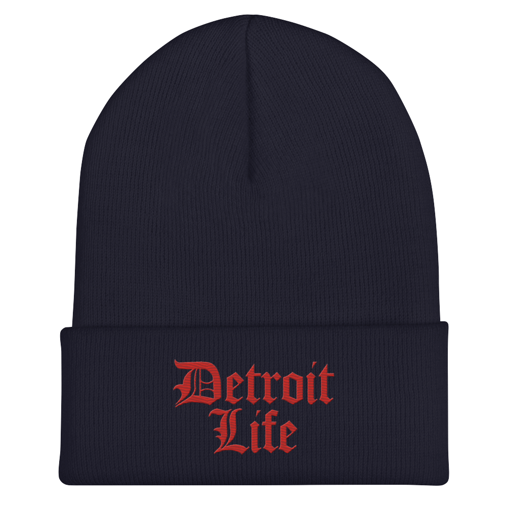 'Detroit Life' Cuffed Beanie | Aliform Red