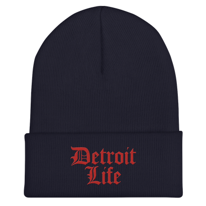 'Detroit Life' Cuffed Beanie | Aliform Red