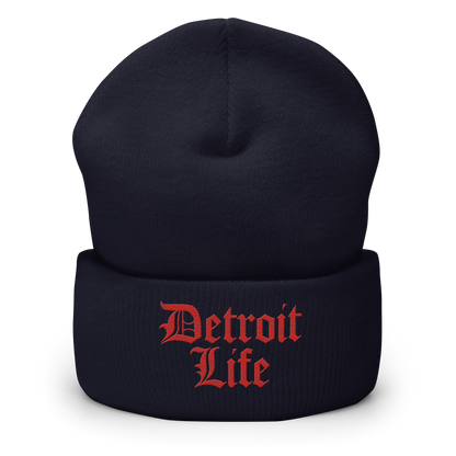 'Detroit Life' Cuffed Beanie | Aliform Red