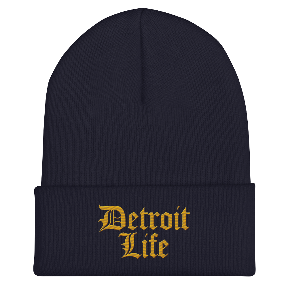 'Detroit Life' Cuffed Beanie | Gold