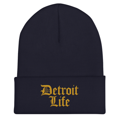 'Detroit Life' Cuffed Beanie | Gold