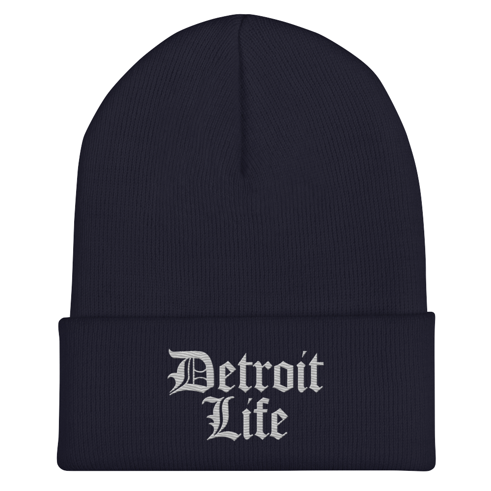 'Detroit Life' Cuffed Beanie | Platinum