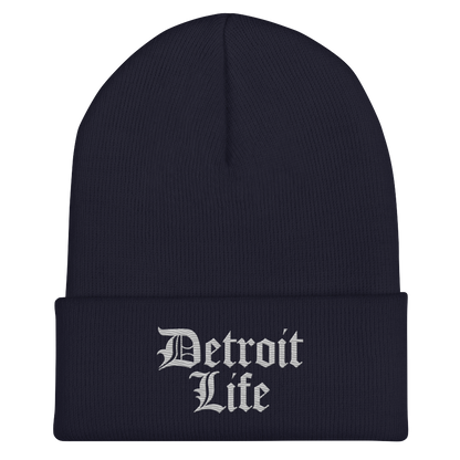 'Detroit Life' Cuffed Beanie | Platinum