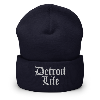 'Detroit Life' Cuffed Beanie | Platinum