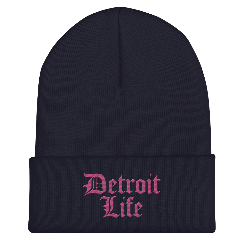 'Detroit Life' Cuffed Beanie | Apple Blossom Pink