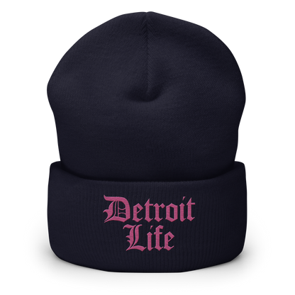 'Detroit Life' Cuffed Beanie | Apple Blossom Pink