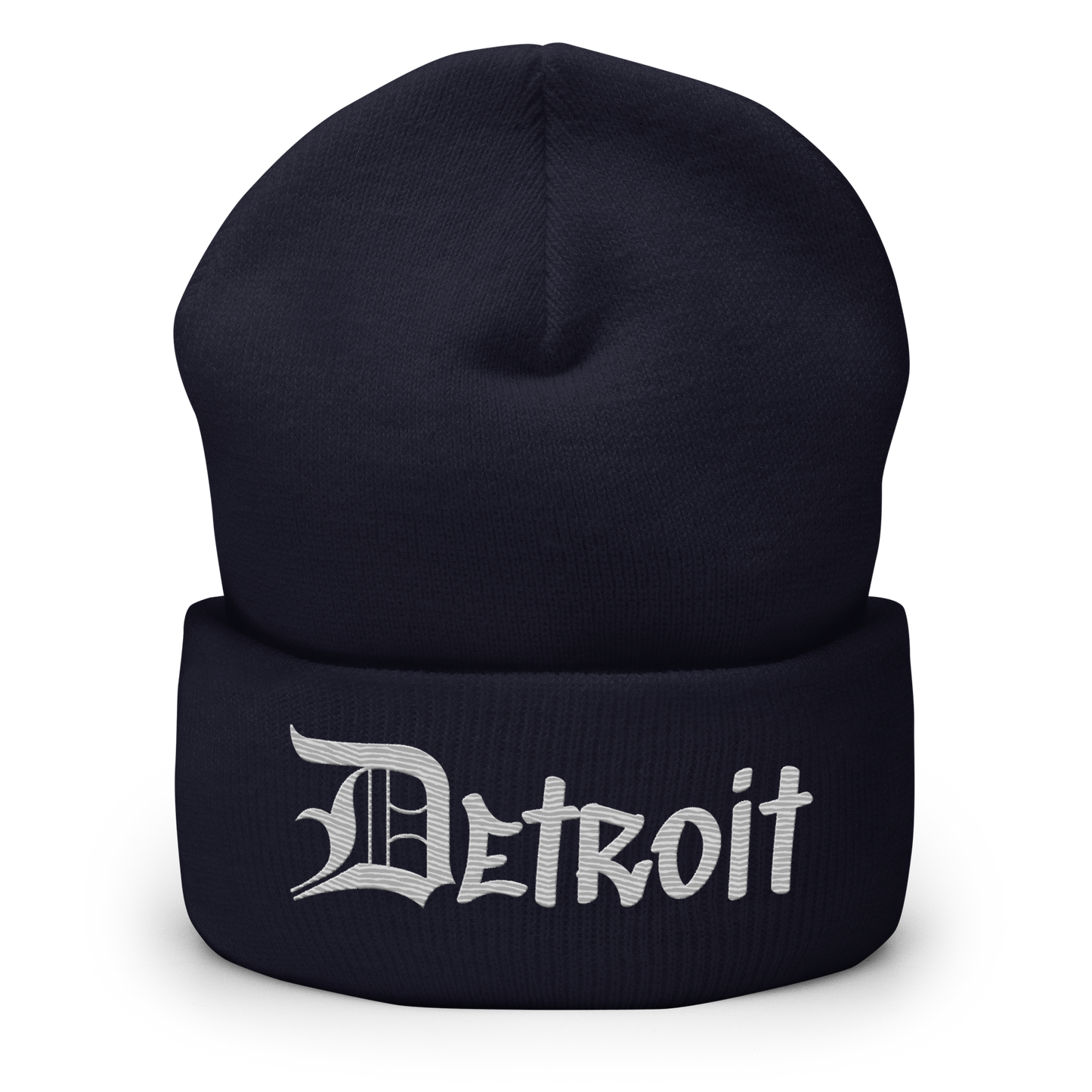 'Detroit' Cuffed Beanie (OED Tag Font) | Platinum