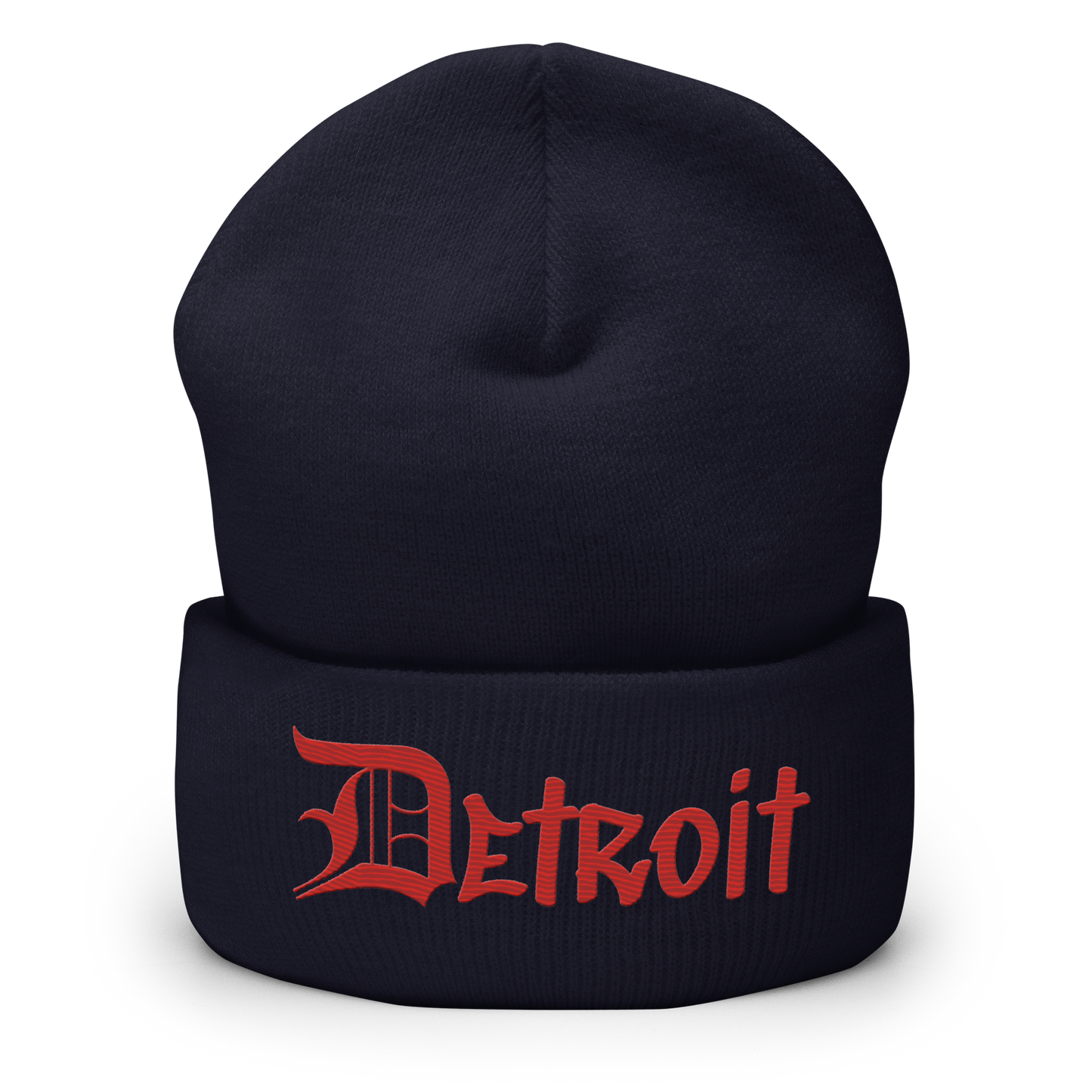 'Detroit' Cuffed Beanie (OED Tag Font) | Aliform Red