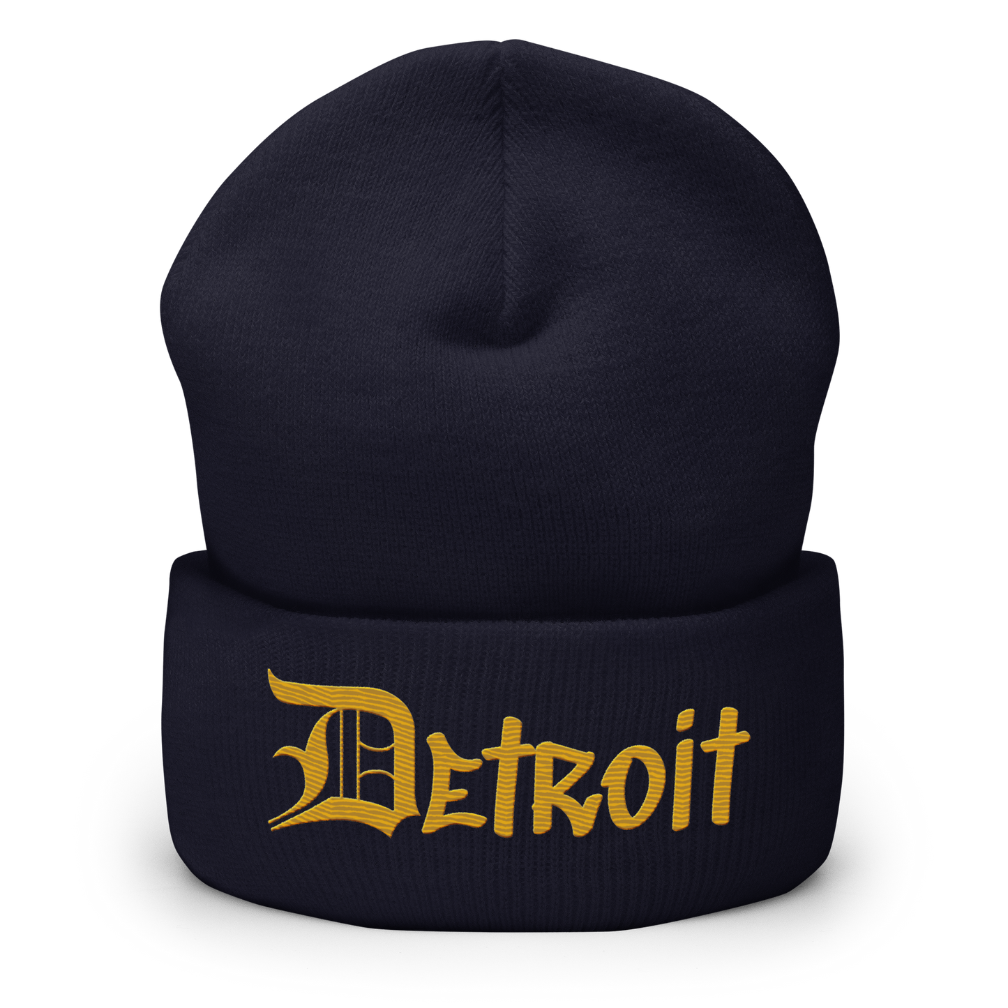 'Detroit' Cuffed Beanie (OED Tag Font) | Gold