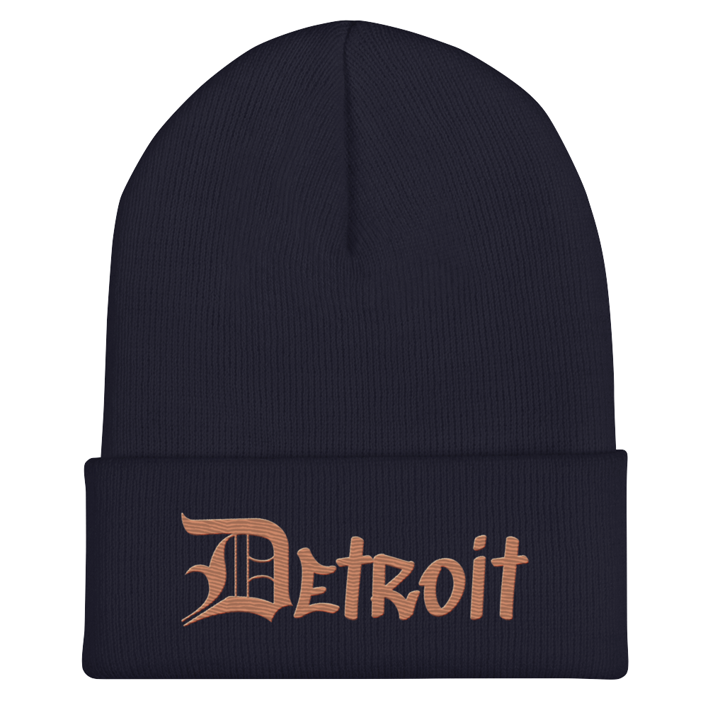 'Detroit' Cuffed Beanie (OED Tag Font) | Copper